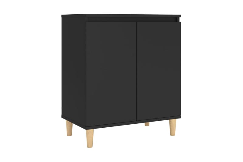 Skänk massiva träben svart 60x35x70 cm spånskiva - Svart - Sideboard & skänk