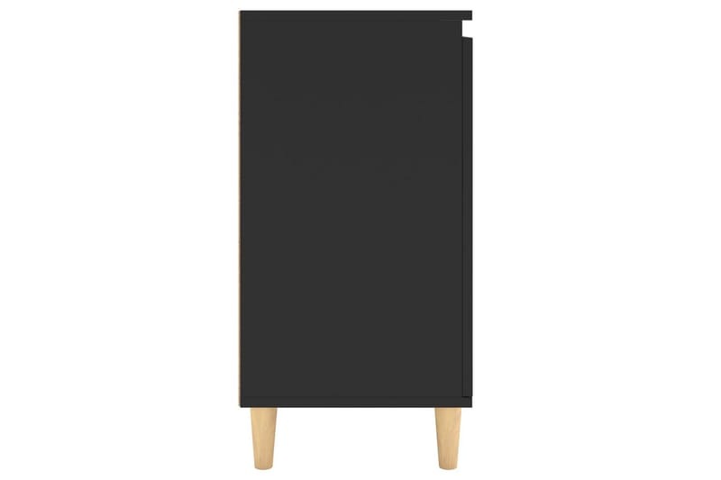 Skänk massiva träben svart 60x35x70 cm spånskiva - Svart - Sideboard & skänk