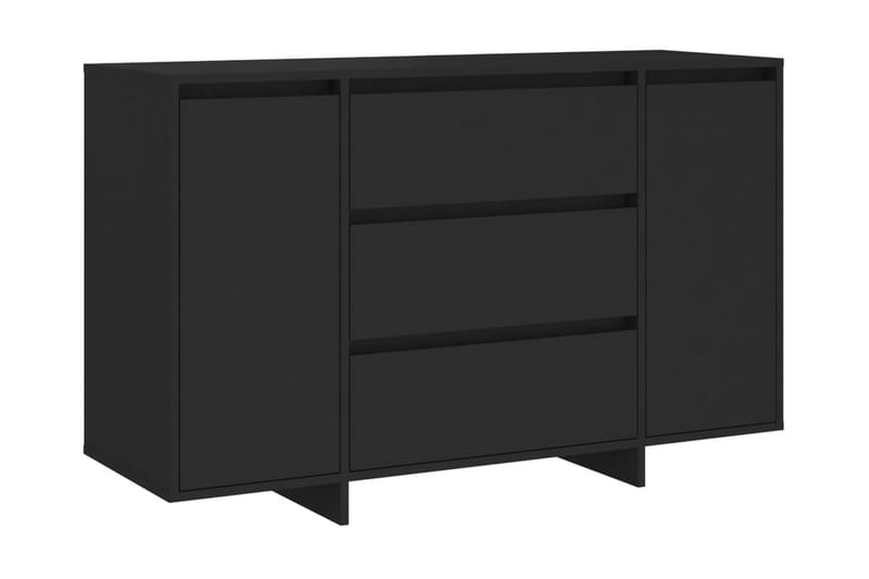 Skänk med 3 lådor svart 120x41x75 cm spånskiva - Svart - Sideboard & skänk