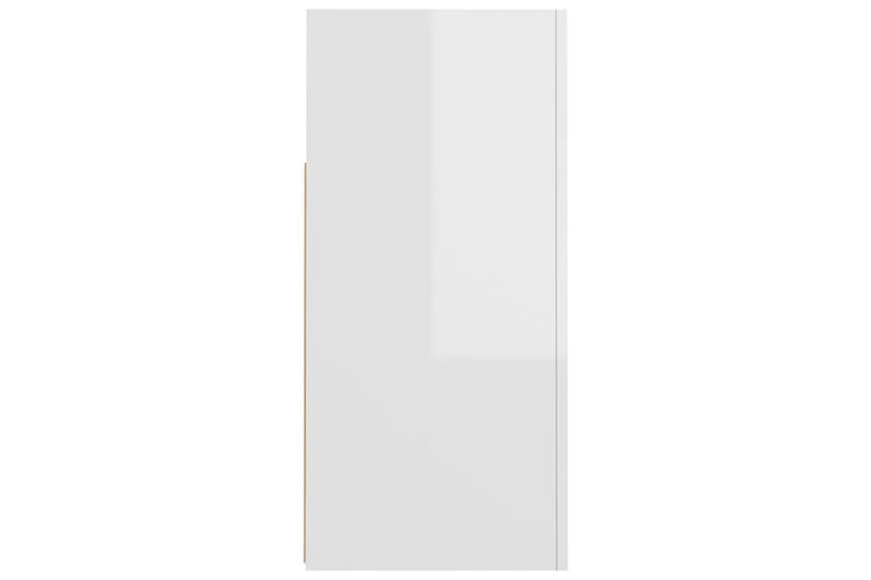 Skänk med LED-belysning vit högglans 80x35x75 cm - Vit högglans - Sideboard & skänk