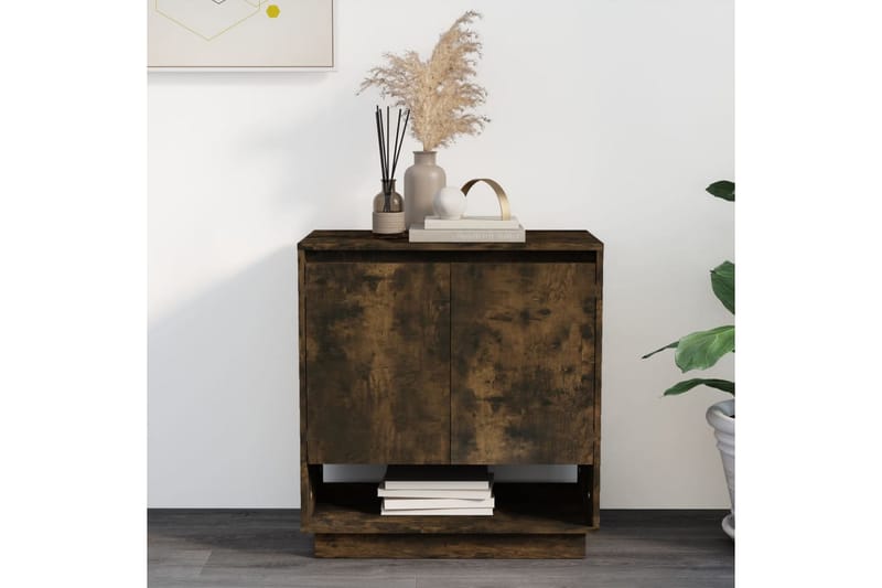 Skänk rökfärgad ek 70x41x75 cm spånskiva - Rökfärgad ek - Förvaring - Förvaringsmöbler - Sideboard & skänk