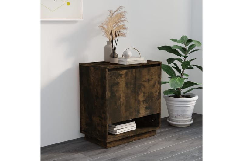 Skänk rökfärgad ek 70x41x75 cm spånskiva - Rökfärgad ek - Förvaring - Förvaringsmöbler - Sideboard & skänk