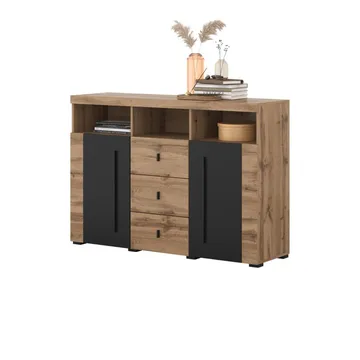 Skänk Roger 2 Dörrar med 3 Lådor - Wotan Ek, 132 cm - Förvaring - Förvaringsmöbler - Sideboard & skänk