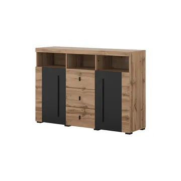 Skänk Roger 2 Dörrar med 3 Lådor - Wotan Ek, 132 cm - Förvaring - Förvaringsmöbler - Sideboard & skänk