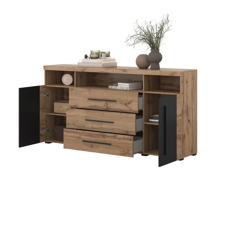 Skänk Roger 2 Dörrar med 3 Lådor - Wotan Ek, 182 cm - Förvaring - Förvaringsmöbler - Sideboard & skänk