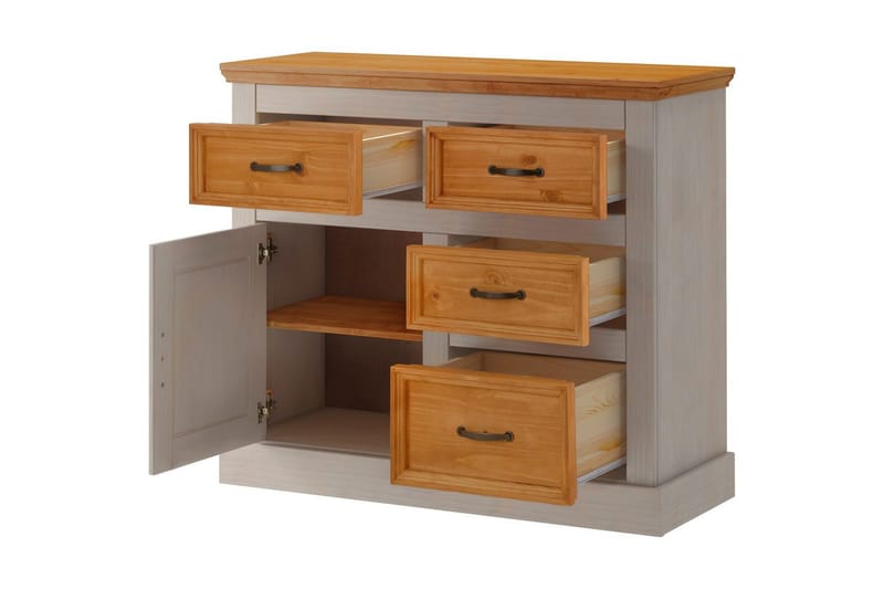 Skänk Selma 100x38x87 cm, Grå/Fläck/Vax - 100x38x87 cm, Grå/Fläck/Vax - Förvaring - Förvaringsmöbler - Sideboard & skänk