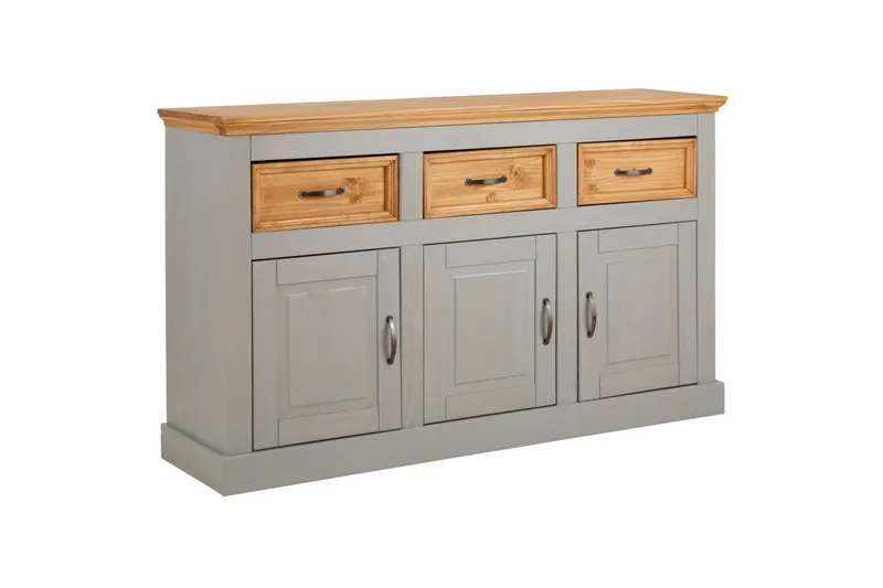 Skänk Selma 145x38x87 cm, Grå/Fläck/Vax - 145x38x87 cm, Grå/Fläck/Vax - Förvaring - Förvaringsmöbler - Sideboard & skänk