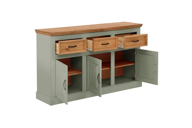 Skänk Selma 145x38x87 cm, Salviagrön/fläck/vax - 145x38x87 cm, Salviagrön/fläck/vax - Förvaring - Förvaringsmöbler - Sideboard & skänk