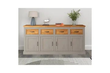 Skänk Selma 190x38x87, Grå/Fläck/Vax - 190x38x87, Grå/Fläck/Vax - Förvaring - Förvaringsmöbler - Sideboard & skänk