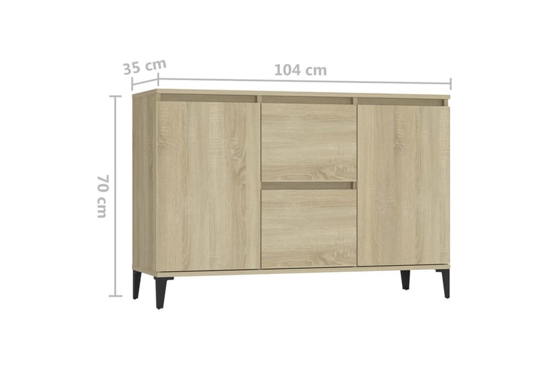 Skänk sonoma-ek 104x35x70 cm spånskiva - Ek - Sideboard & skänk