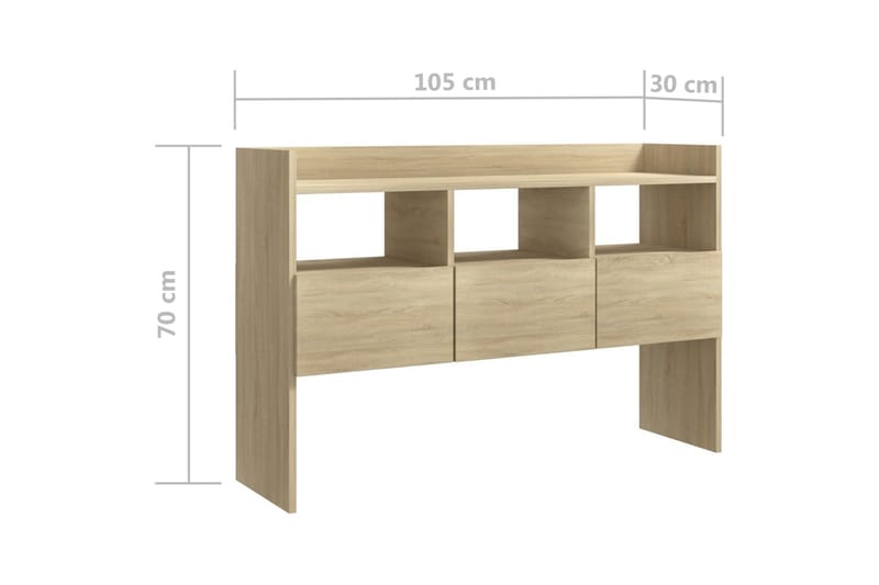 Skänk sonoma-ek 105x30x70 cm spånskiva - Brun - Sideboard & skänk