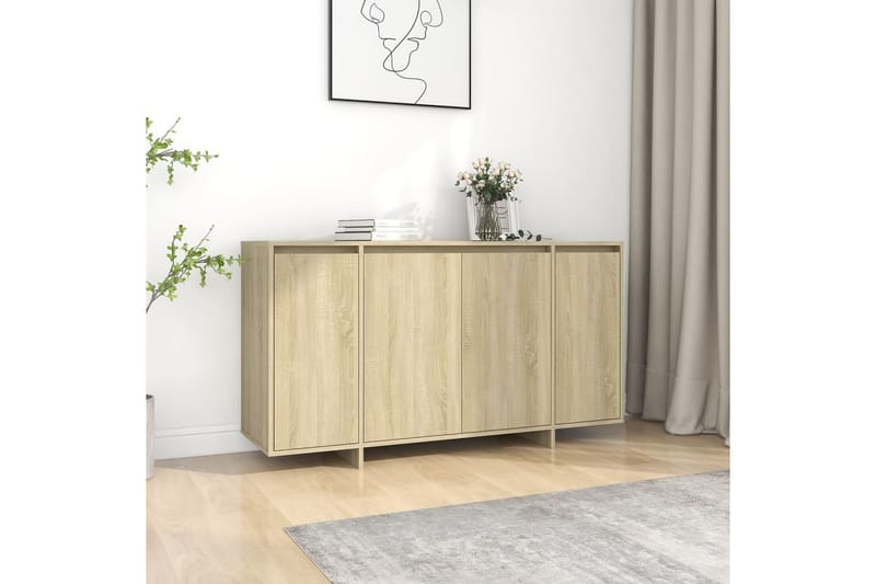 Skänk sonoma-ek 135x41x75 cm spånskiva - Ek - Förvaring - Förvaringsmöbler - Sideboard & skänk
