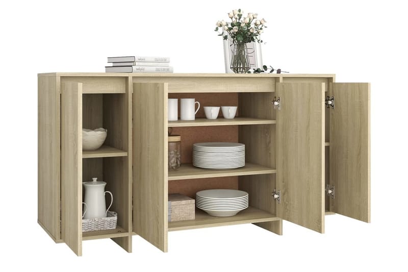 Skänk sonoma-ek 135x41x75 cm spånskiva - Ek - Förvaring - Förvaringsmöbler - Sideboard & skänk