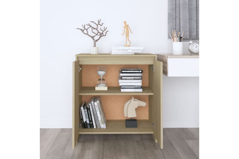 Skänk sonoma-ek 70x40x73,5 cm spånskiva - Beige - Förvaring - Förvaringsmöbler - Sideboard & skänk