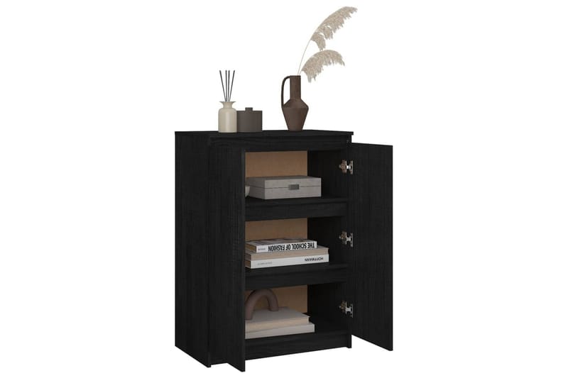 Skänk svart 60x36x84 cm massivt furuträ - Svart - Förvaring - Förvaringsmöbler - Sideboard & skänk