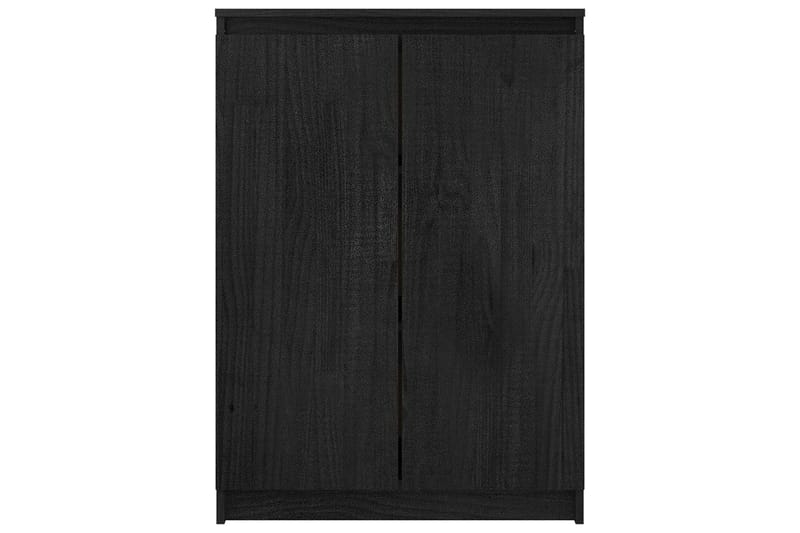 Skänk svart 60x36x84 cm massivt furuträ - Svart - Sideboard & skänk