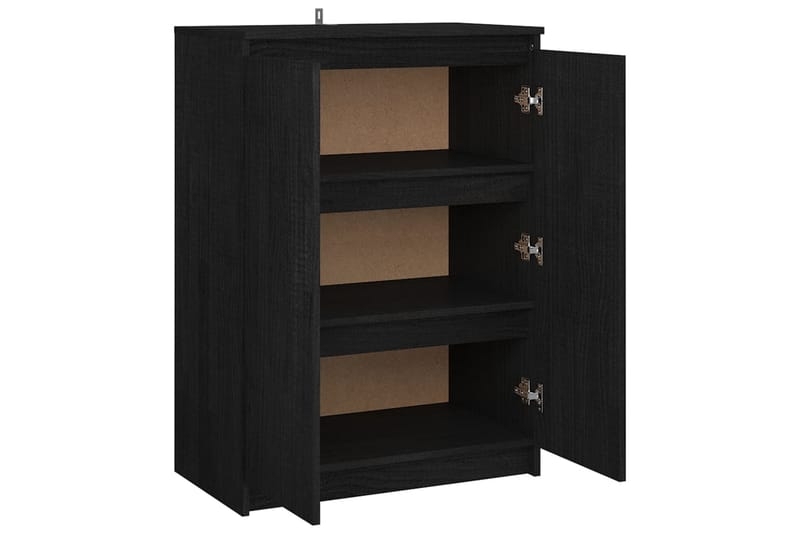 Skänk svart 60x36x84 cm massivt furuträ - Svart - Förvaring - Förvaringsmöbler - Sideboard & skänk