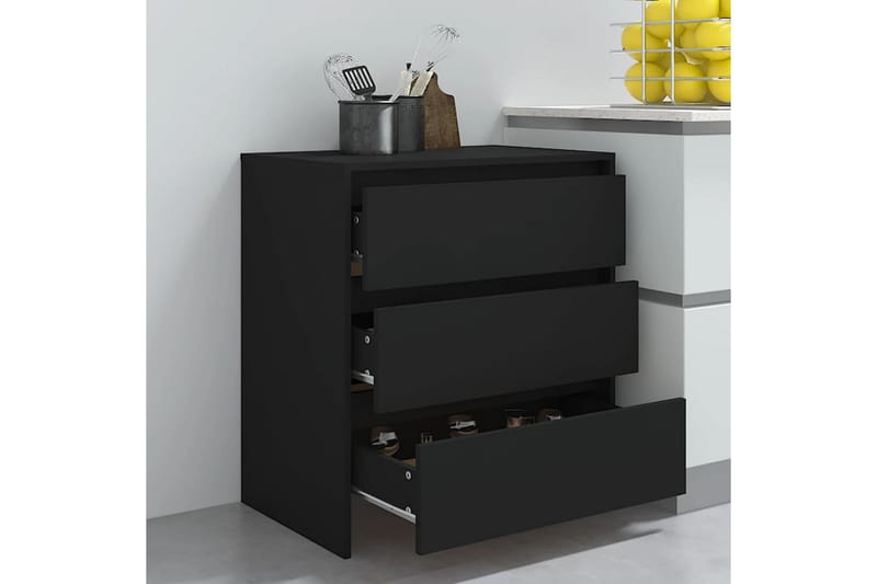 Skänk svart 70x41x75 cm spånskiva - Svart - Förvaring - Förvaringsmöbler - Sideboard & skänk