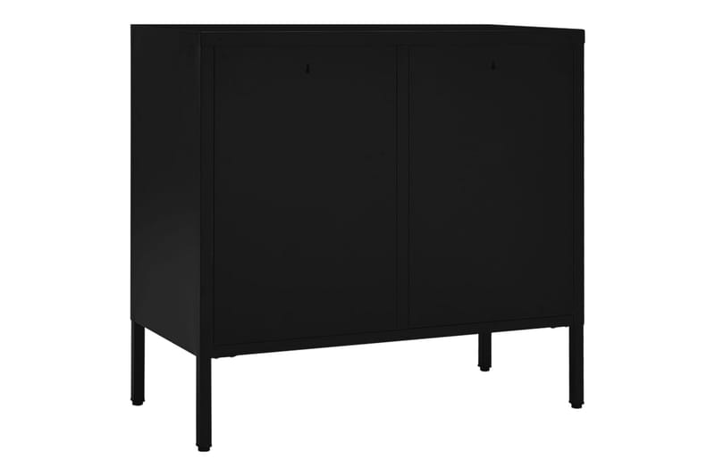 Skänk svart 75x35x70 cm stål och härdat glas - Svart - Förvaring - Förvaringsmöbler - Sideboard & skänk