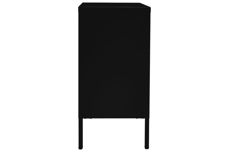 Skänk svart 75x35x70 cm stål och härdat glas - Svart - Sideboard & skänk