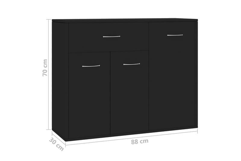 Skänk svart 88x30x70 cm spånskiva - Svart - Sideboard & skänk