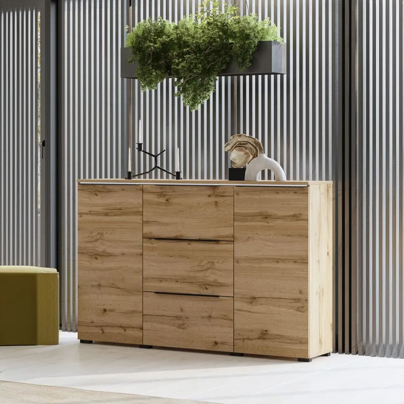 Skänk Tana 2 Dörrar med 3 Lådor - Wotan Ek - Förvaring - Förvaringsmöbler - Sideboard & skänk