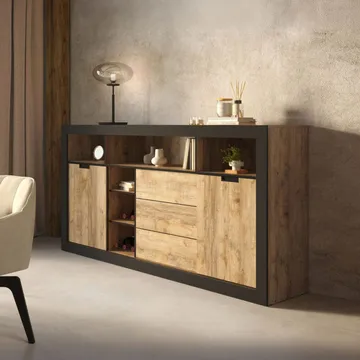 Skänk Tudor 2 dörrar med 3 lådor - 109 cm - Förvaring - Förvaringsmöbler - Sideboard & skänk