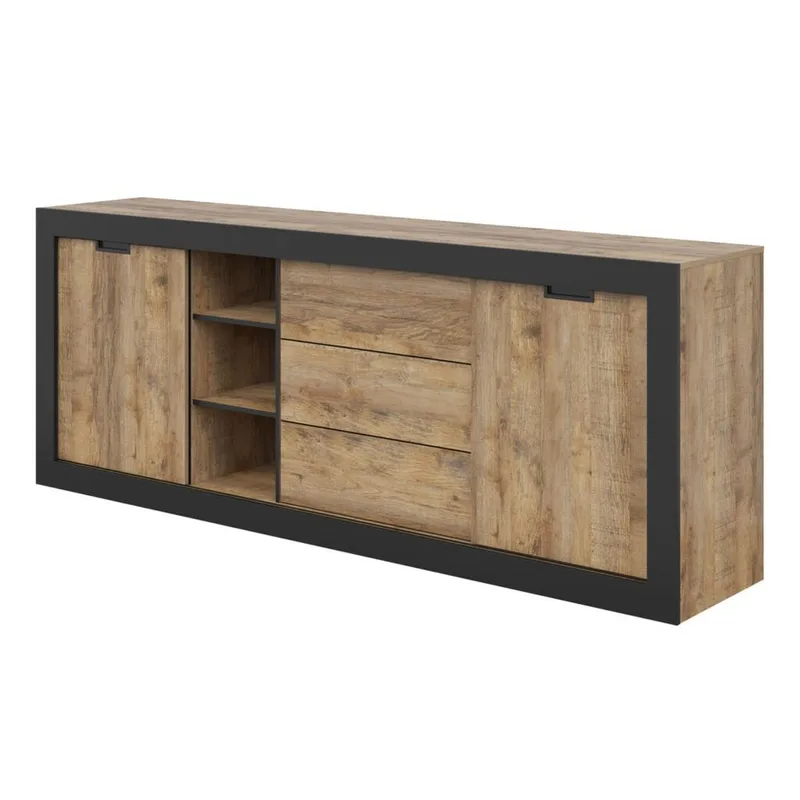 Skänk Tudor 2 dörrar med 3 lådor, 85 cm