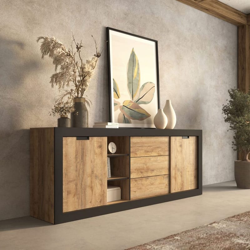 Skänk Tudor 2 dörrar med 3 lådor - 85 cm - Förvaring - Förvaringsmöbler - Sideboard & skänk