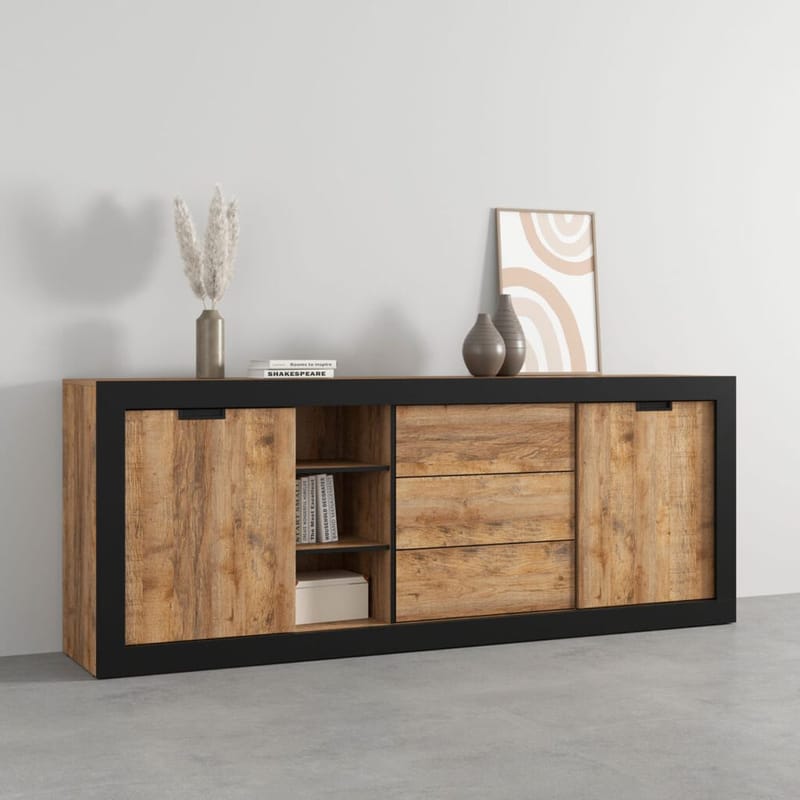 Skänk Tudor 2 dörrar med 3 lådor - 85 cm - Förvaring - Förvaringsmöbler - Sideboard & skänk