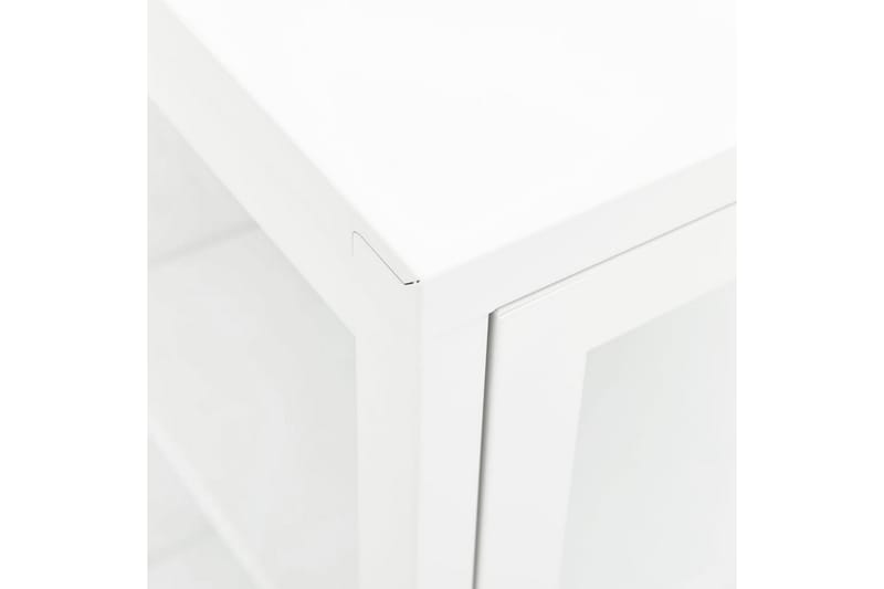 Skänk vit 105x35x70 cm stål och glas - Vit - Sideboard & skänk
