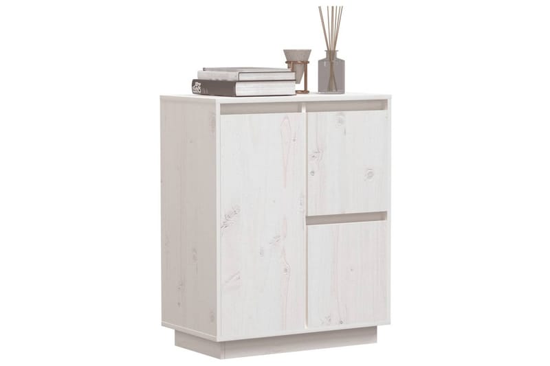 Skänk vit 60x34x75 cm massiv furu - Vit - Sideboard & skänk