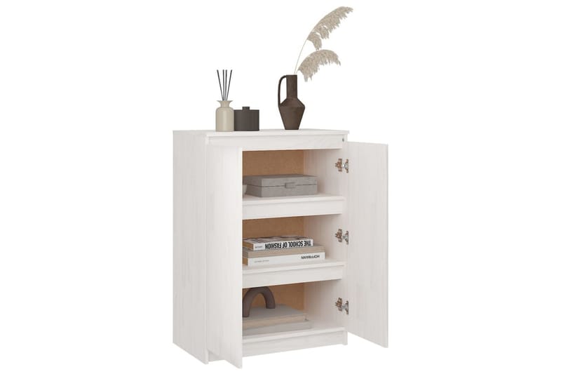 Skänk vit 60x36x84 cm massivt furuträ - Vit - Förvaring - Förvaringsmöbler - Sideboard & skänk