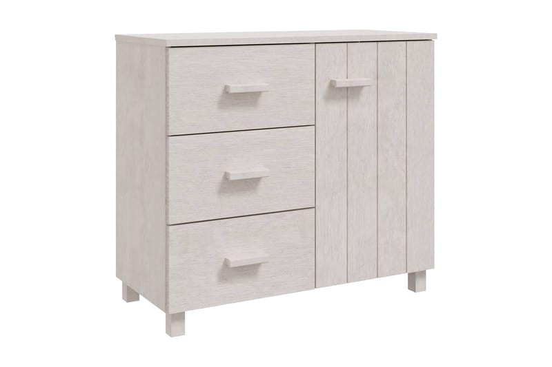 Skänk vit 90x40x80 cm massiv furu - Vit - Förvaring - Förvaringsmöbler - Sideboard & skänk