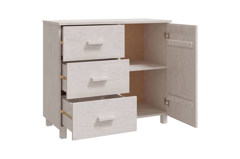 Skänk vit 90x40x80 cm massiv furu - Vit - Förvaring - Förvaringsmöbler - Sideboard & skänk