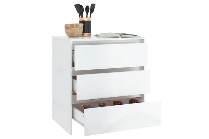Skänk vit högglans 70x41x75 cm spånskiva - Vit högglans - Förvaring - Förvaringsmöbler - Sideboard & skänk