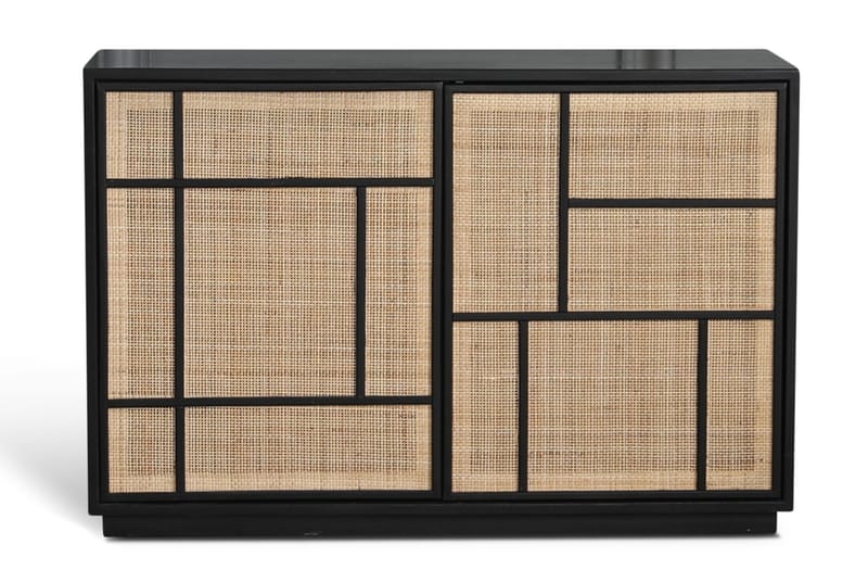 Stockholm skänk med rottingdörrar - 120 cm bred - Svart - Förvaring - Förvaringsmöbler - Sideboard & skänk