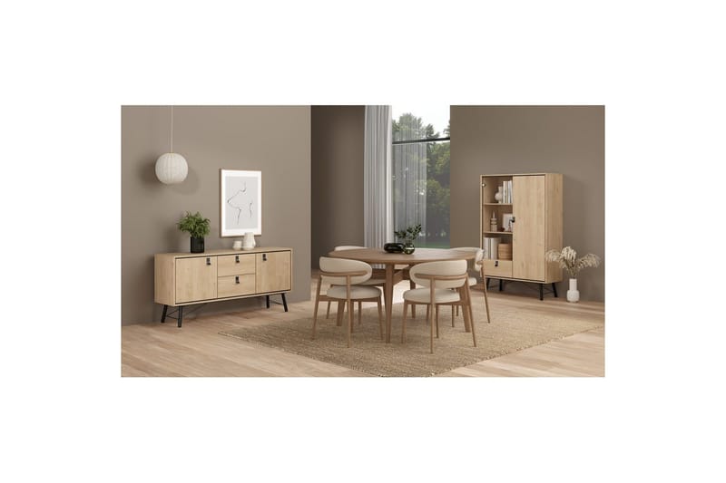 Tadami Skänk 150x40 cm i Trä med Metallben - Beige - Förvaring - Förvaringsmöbler - Sideboard & skänk