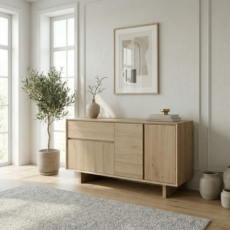 Tavon Konsol 146x76x45 cm - Naturlig ek - Förvaring - Förvaringsmöbler - Sideboard & skänk