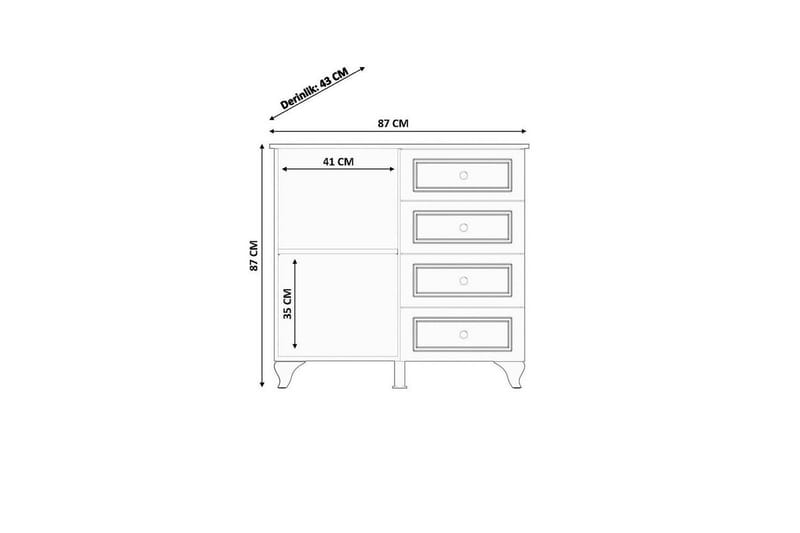 Thoro Hörnbyrå 87 cm - Matt Vit - Förvaring - Förvaringsmöbler - Byrå - Hallbyrå