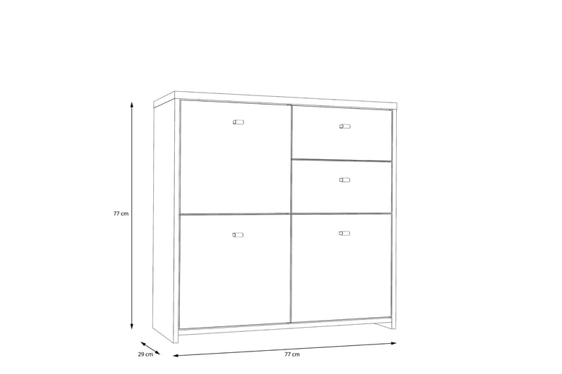 Toledor Sideboard 2 Lådor 74x77 cm - Brun/Vit - Förvaring - Förvaringsmöbler - Sideboard & skänk