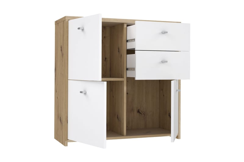 Toledor Sideboard 2 Lådor 74x77 cm - Brun/Vit - Förvaring - Förvaringsmöbler - Sideboard & skänk