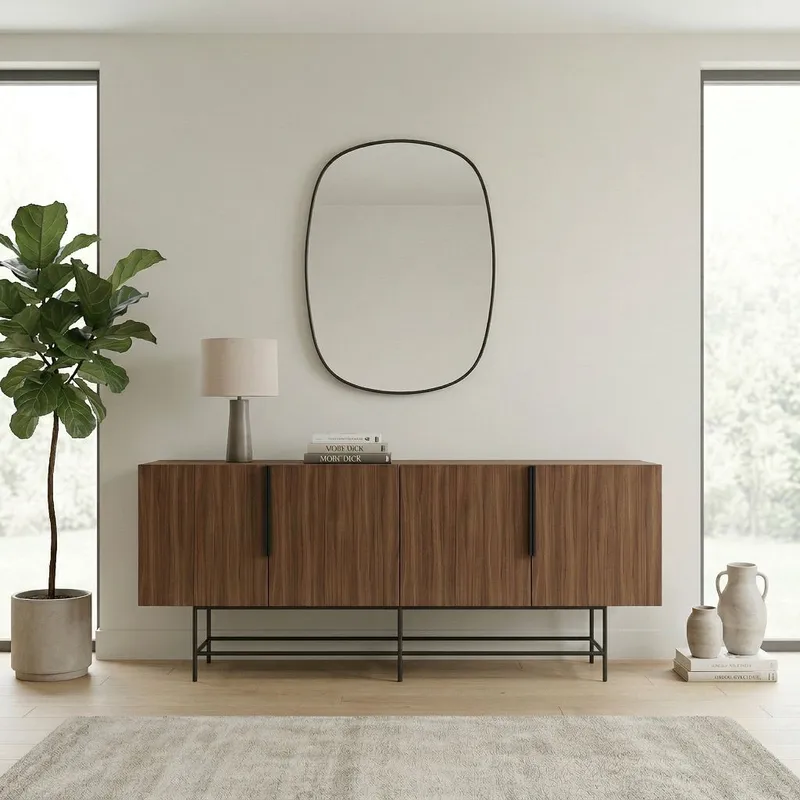 Truvia Konsol 200x77,9x40 cm - Milano Walnut och svart - Förvaring - Förvaringsmöbler - Sideboard & skänk