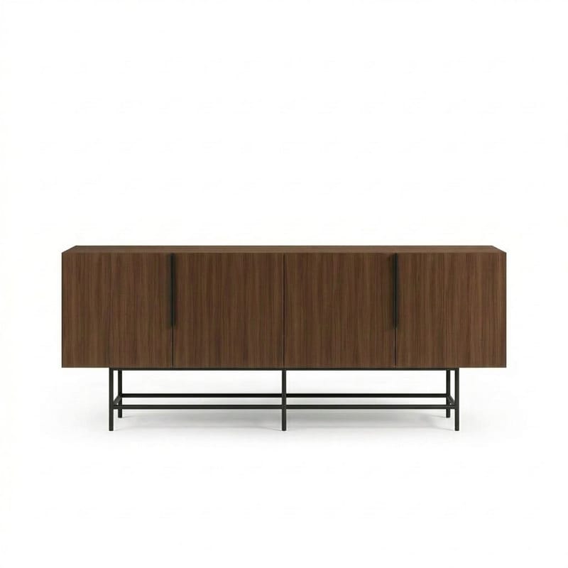 Truvia Konsol 200x77,9x40 cm - Milano Walnut och svart - Förvaring - Förvaringsmöbler - Sideboard & skänk