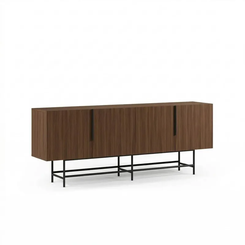 Truvia Konsol 200x77,9x40 cm - Milano Walnut och svart - Förvaring - Förvaringsmöbler - Sideboard & skänk