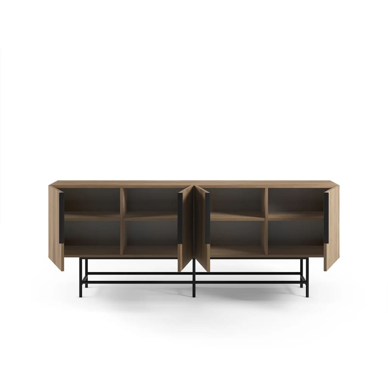 Truvia Konsol 200x77,9x40 cm - Milano Walnut och svart - Förvaring - Förvaringsmöbler - Sideboard & skänk