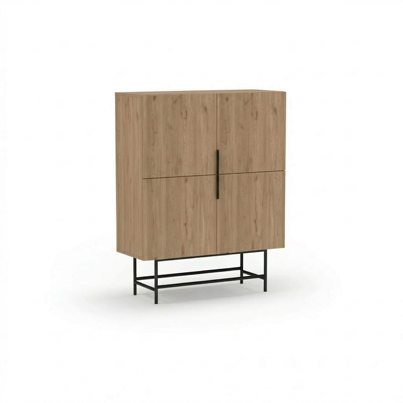 Truvia Sideboard 100x128x40 cm - naturlig ek svart - Förvaring - Förvaringsmöbler - Sideboard & skänk
