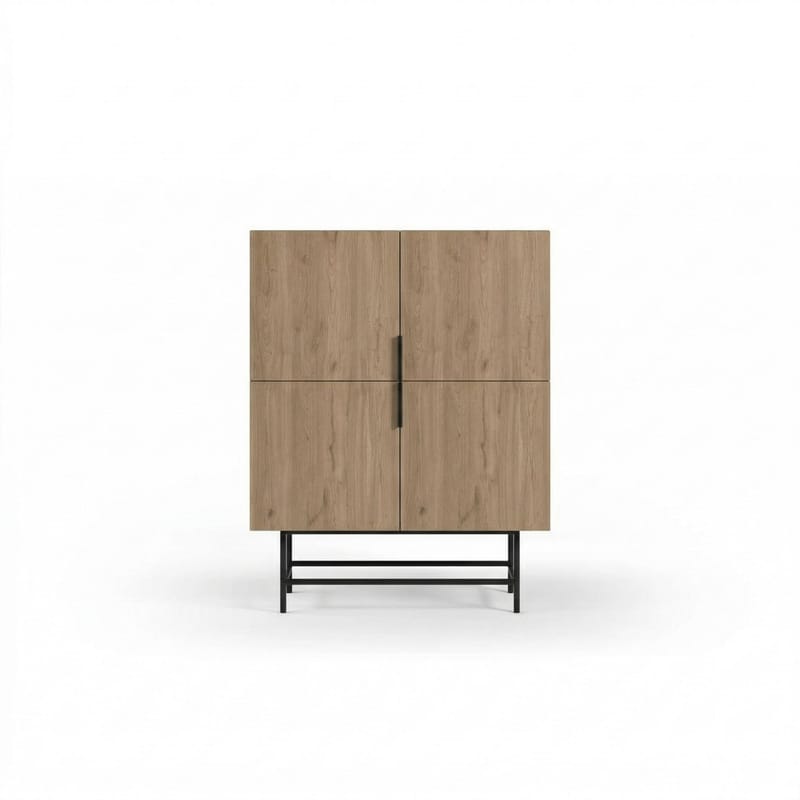 Truvia Sideboard 100x128x40 cm - naturlig ek svart - Förvaring - Förvaringsmöbler - Sideboard & skänk