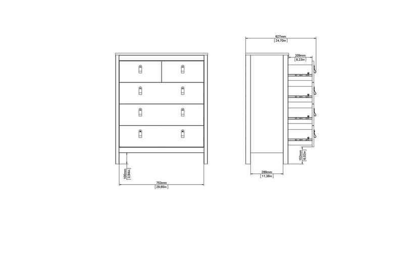Vallvidera Byrå 82,3 cm - Svart - Förvaring - Förvaringsmöbler - Byrå