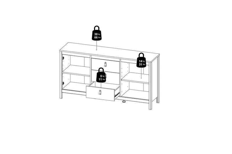Vallvidera Skänk 151x38 cm - Beige - Förvaring - Förvaringsmöbler - Sideboard & skänk